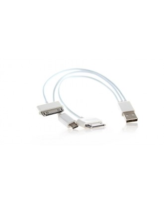 3-in-1 USB Sync Data/Charging Cable for Smartphones