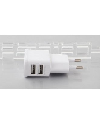 Dual USB AC Power Adapter / Travel Charger (Euro Plug)