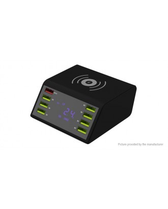 Multifunctional 8-Port USB Charger w/ Qi Wireless Charging Pad (EU)