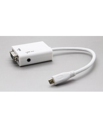 Micro HDMI Male to VGA Female Adapter Cable w/ 3.5mm Audio Port