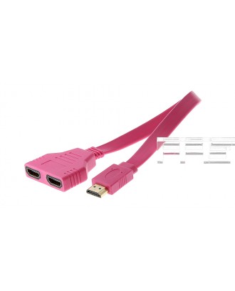 HDMI Male to Dual HDMI Female Adapter Splitter (35cm)