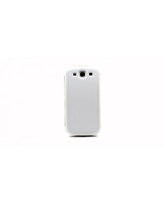 PU Leather + Plastic Protective Flip Case for Samsung Galaxy S3 (White)